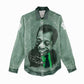James Baldwin Women Casual Shirt Green Handwritten Script Design Smiling Portrait Civil Rights and Literature - African Pride