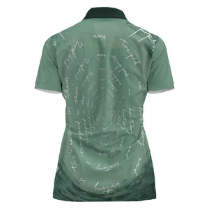 James Baldwin Women Polo Shirt Green Handwritten Script Design Smiling Portrait Civil Rights and Literature TS04