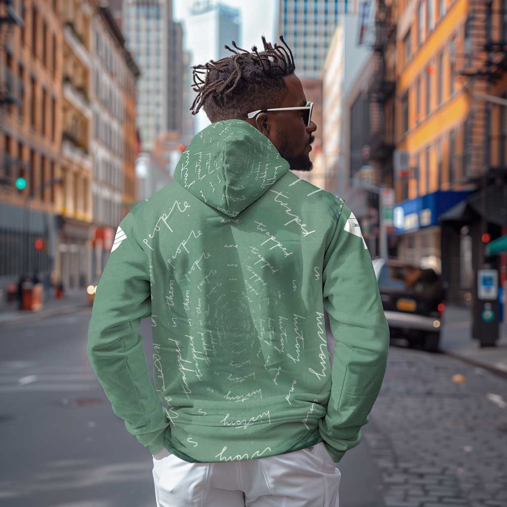 James Baldwin Zip Hoodie Green Handwritten Script Design Smiling Portrait Civil Rights and Literature - African Pride