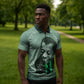 James Baldwin Zipper Polo Shirt Green Handwritten Script Design Smiling Portrait Civil Rights and Literature - African Pride