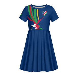 African Fish Eagle Namibia Kid Short Sleeve Dress Gemsbok Supporters Style