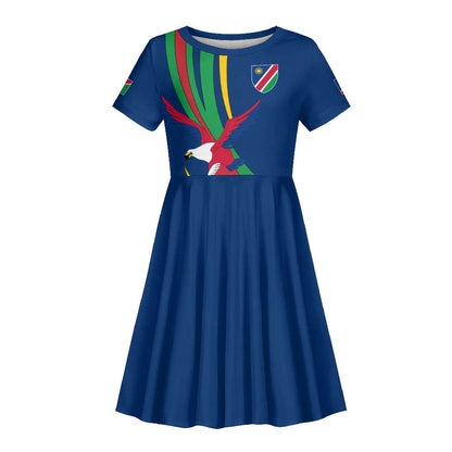African Fish Eagle Namibia Kid Short Sleeve Dress Gemsbok Supporters Style