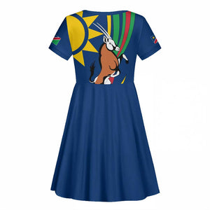 African Fish Eagle Namibia Kid Short Sleeve Dress Gemsbok Supporters Style
