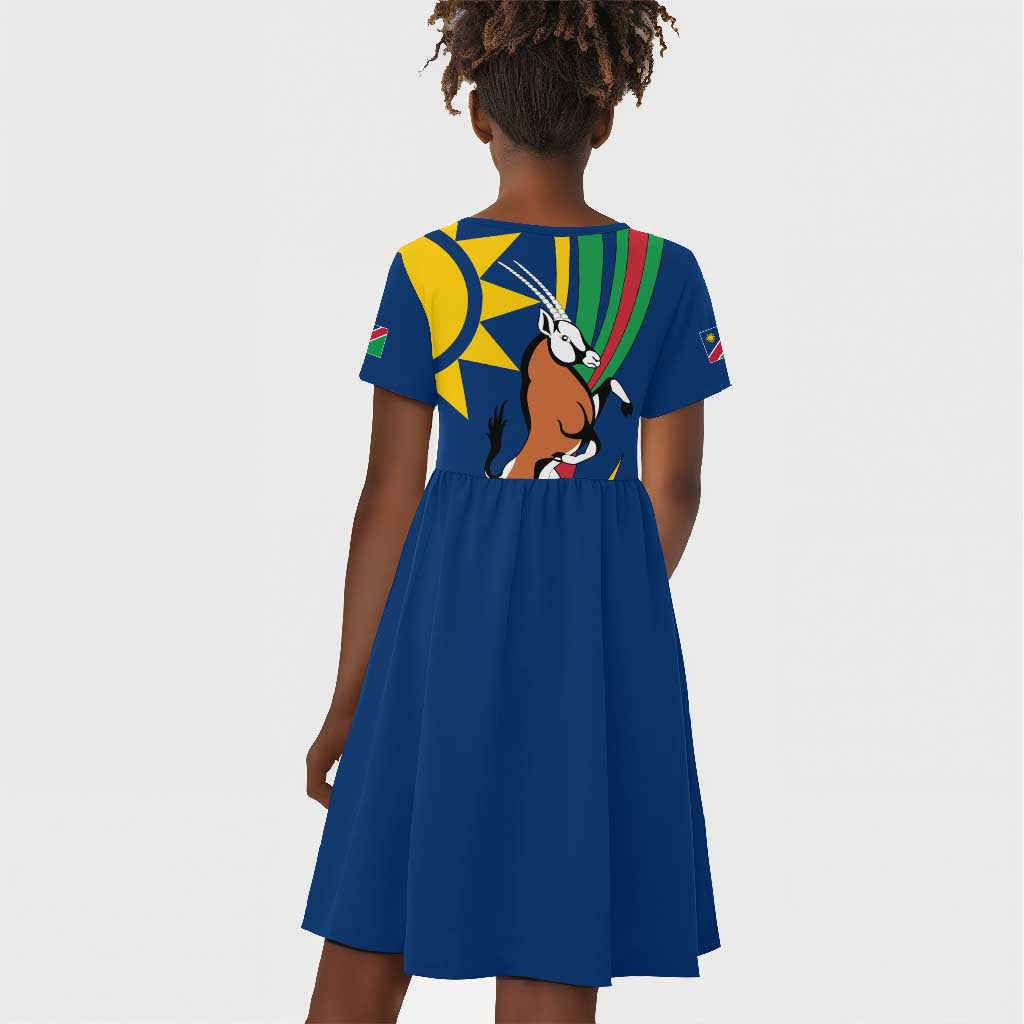 African Fish Eagle Namibia Kid Short Sleeve Dress Gemsbok Supporters Style