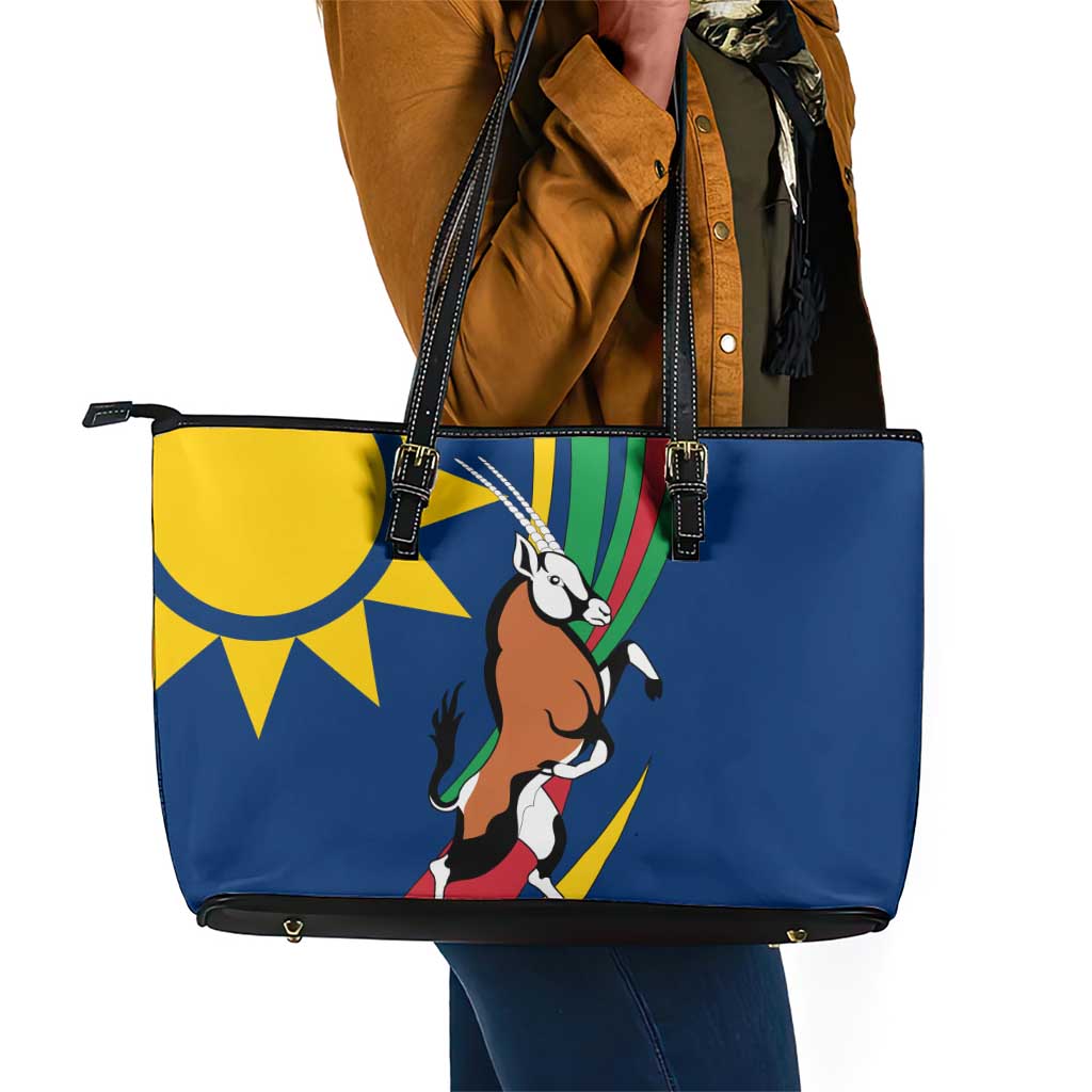 African Fish Eagle Namibia Leather Tote Bag Gemsbok Supporters Style