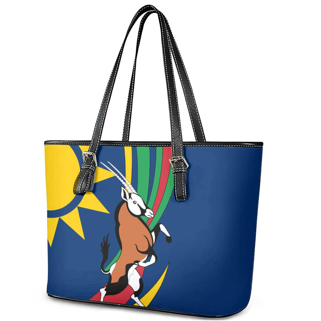 African Fish Eagle Namibia Leather Tote Bag Gemsbok Supporters Style