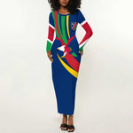 African Fish Eagle Namibia Long Sleeve Bodycon Dress Gemsbok Supporters Style TS04