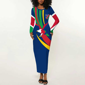 African Fish Eagle Namibia Long Sleeve Bodycon Dress Gemsbok Supporters Style TS04