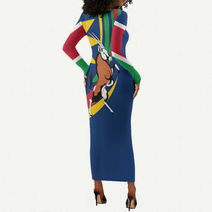 African Fish Eagle Namibia Long Sleeve Bodycon Dress Gemsbok Supporters Style TS04