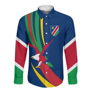 African Fish Eagle Namibia Long Sleeve Button Shirt Gemsbok Supporters Style