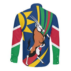 African Fish Eagle Namibia Long Sleeve Button Shirt Gemsbok Supporters Style