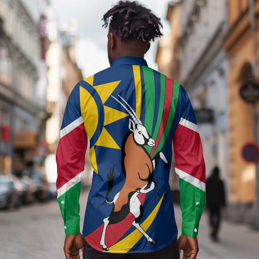 African Fish Eagle Namibia Long Sleeve Button Shirt Gemsbok Supporters Style
