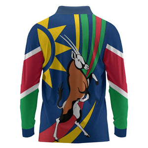 African Fish Eagle Namibia Long Sleeve Polo Shirt Gemsbok Supporters Style