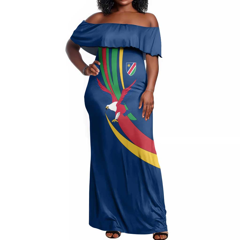 African Fish Eagle Namibia Off Shoulder Maxi Dress Gemsbok Supporters Style
