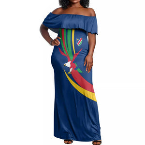 African Fish Eagle Namibia Off Shoulder Maxi Dress Gemsbok Supporters Style