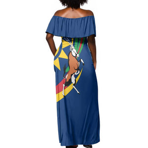African Fish Eagle Namibia Off Shoulder Maxi Dress Gemsbok Supporters Style