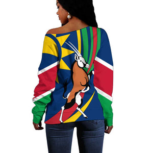 African Fish Eagle Namibia Off Shoulder Sweater Gemsbok Supporters Style