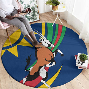 African Fish Eagle Namibia Round Carpet Gemsbok Supporters Style