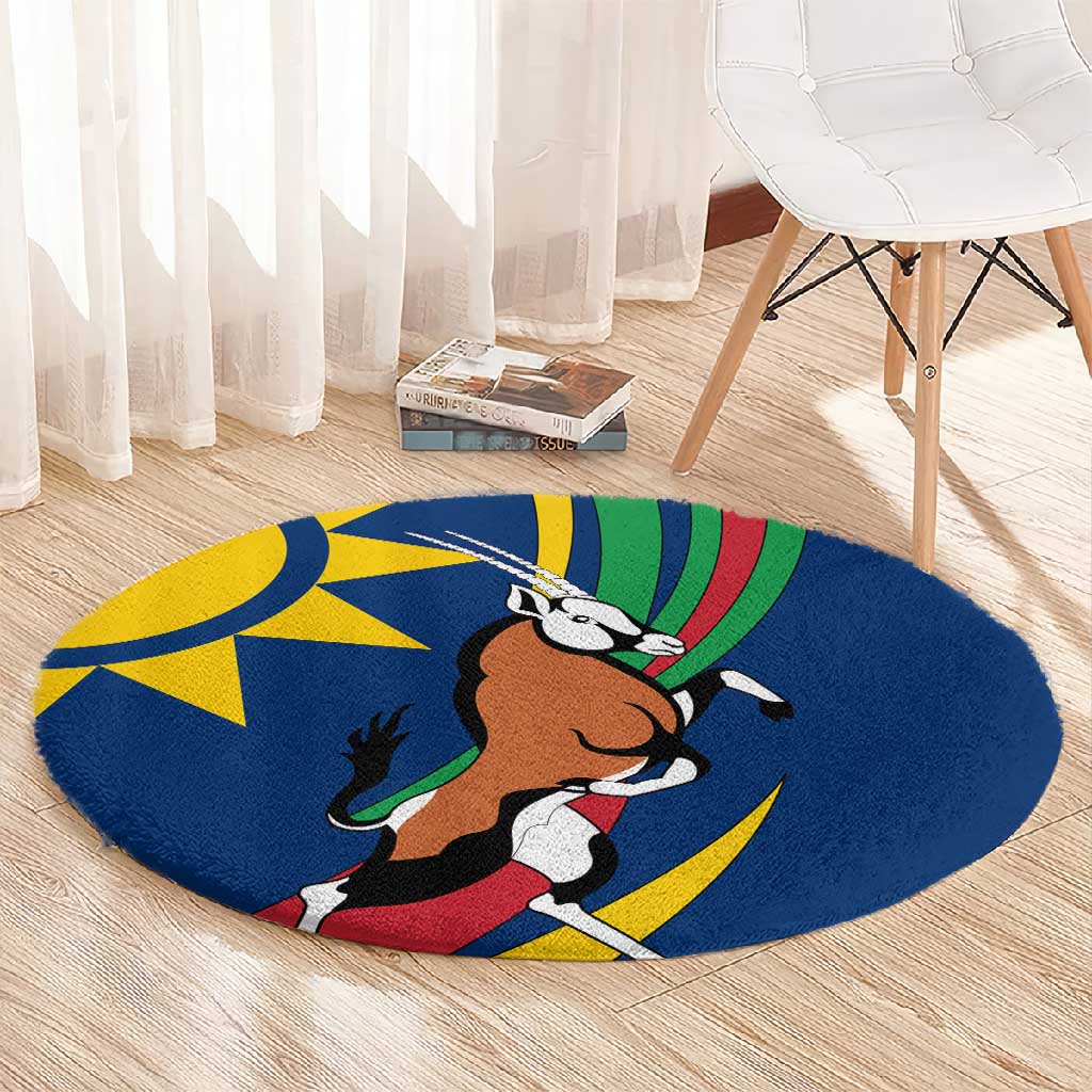 African Fish Eagle Namibia Round Carpet Gemsbok Supporters Style