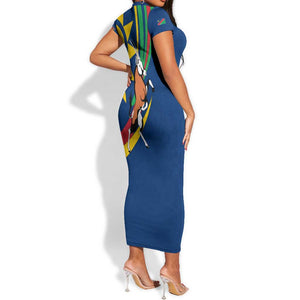 African Fish Eagle Namibia Short Sleeve Bodycon Dress Gemsbok Supporters Style TS04