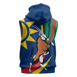 African Fish Eagle Namibia Sleeveless Hoodie Gemsbok Supporters Style - African Pride