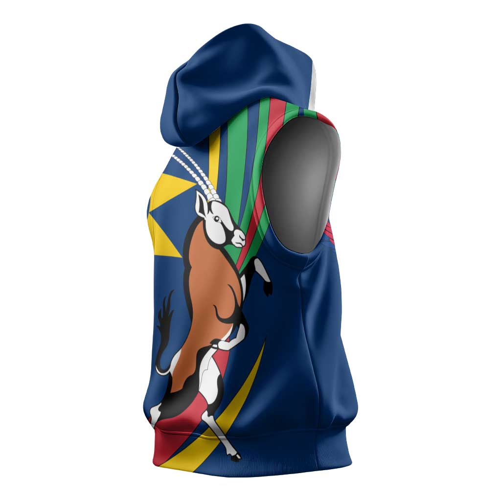 African Fish Eagle Namibia Sleeveless Hoodie Gemsbok Supporters Style - African Pride