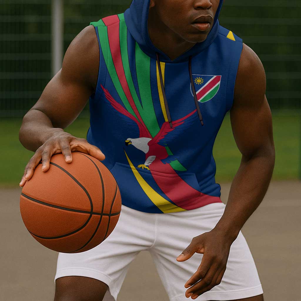 African Fish Eagle Namibia Sleeveless Hoodie Gemsbok Supporters Style - African Pride