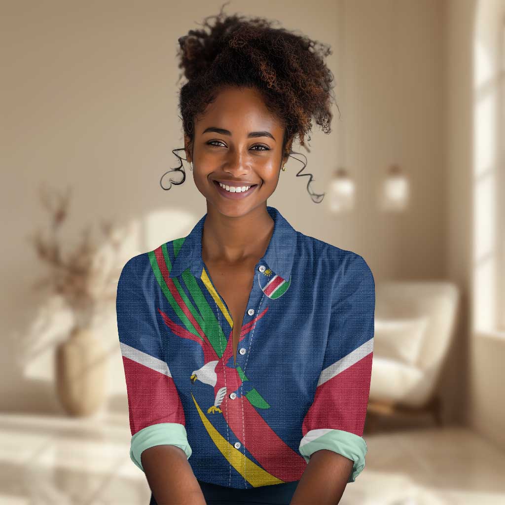 African Fish Eagle Namibia Women Casual Shirt Gemsbok Supporters Style
