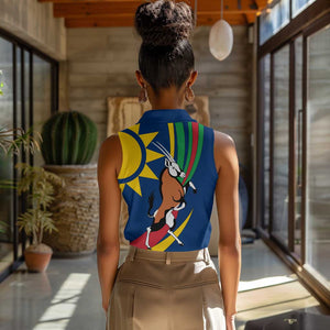 African Fish Eagle Namibia Women Sleeveless Polo Shirt Gemsbok Supporters Style