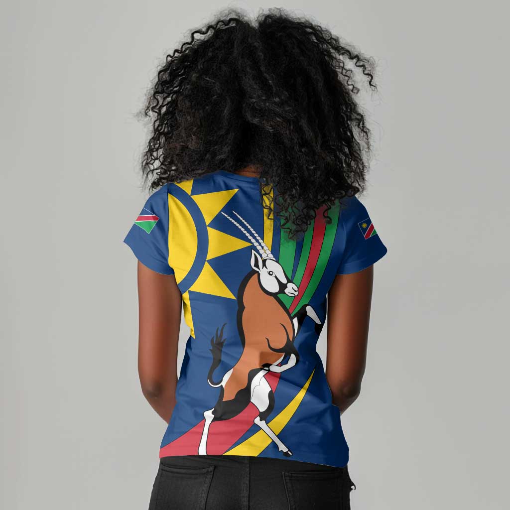 African Fish Eagle Namibia Women V-Neck T-Shirt Gemsbok Supporters Style
