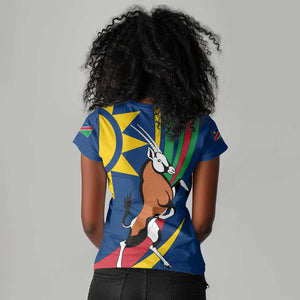 African Fish Eagle Namibia Women V-Neck T-Shirt Gemsbok Supporters Style