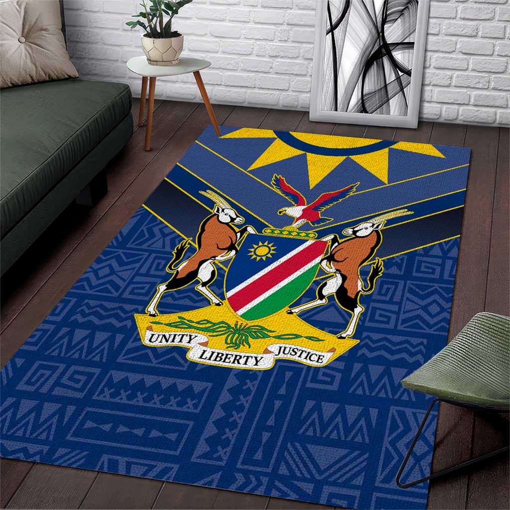 Namibia Yellow Sun Area Rug Sporty Style with Traditional Patterns