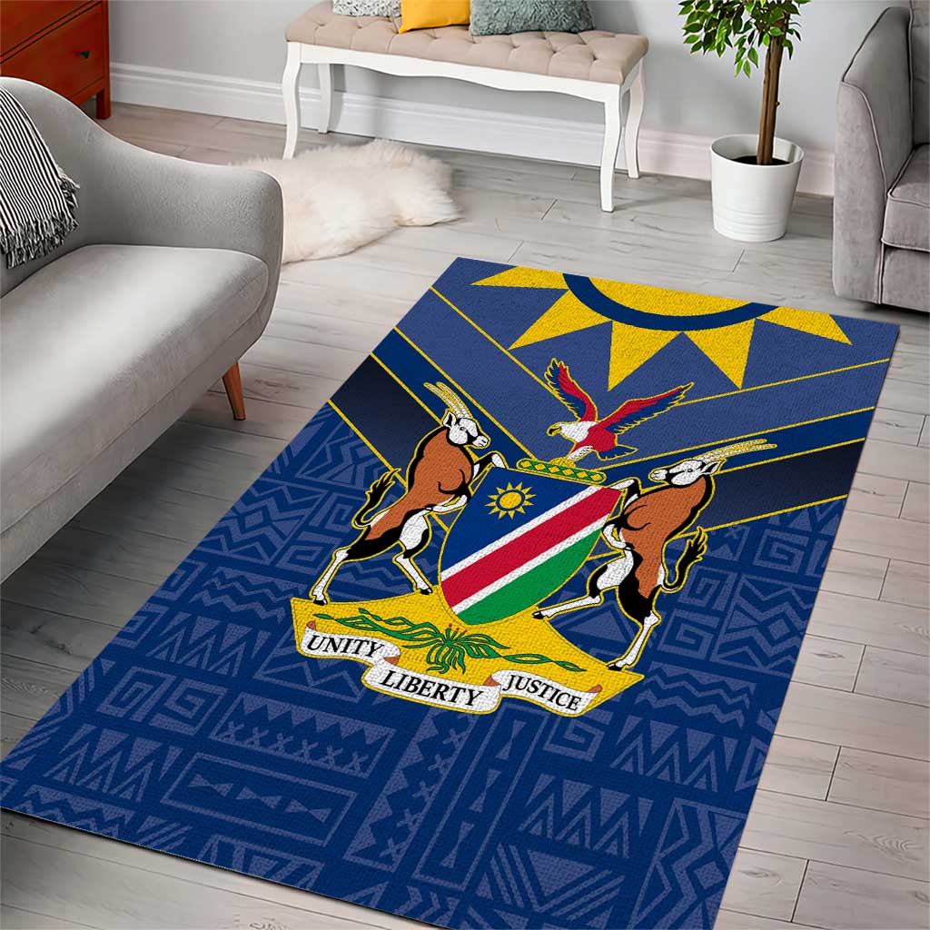 Namibia Yellow Sun Area Rug Sporty Style with Traditional Patterns