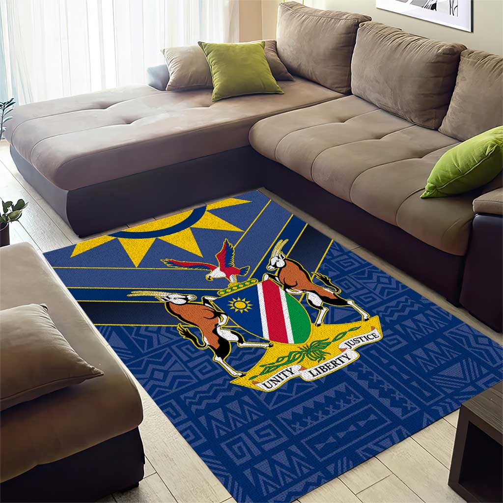 Namibia Yellow Sun Area Rug Sporty Style with Traditional Patterns