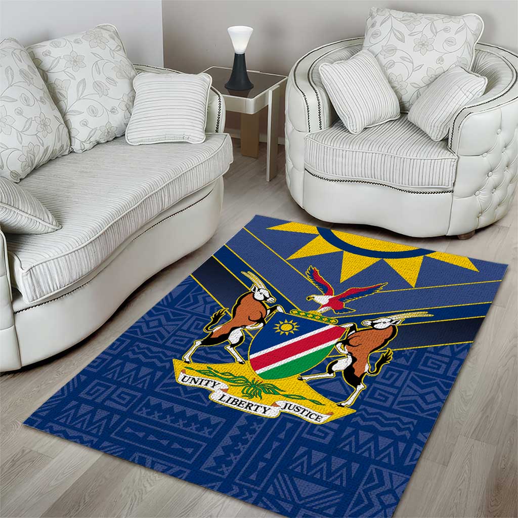 Namibia Yellow Sun Area Rug Sporty Style with Traditional Patterns