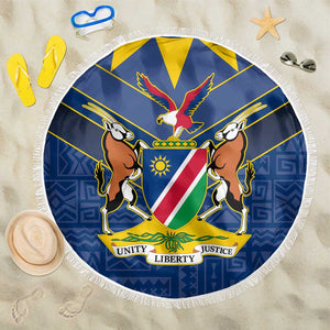 Namibia Yellow Sun Beach Blanket Sporty Style with Traditional Patterns