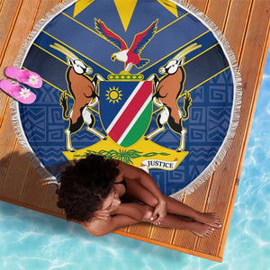 Namibia Yellow Sun Beach Blanket Sporty Style with Traditional Patterns