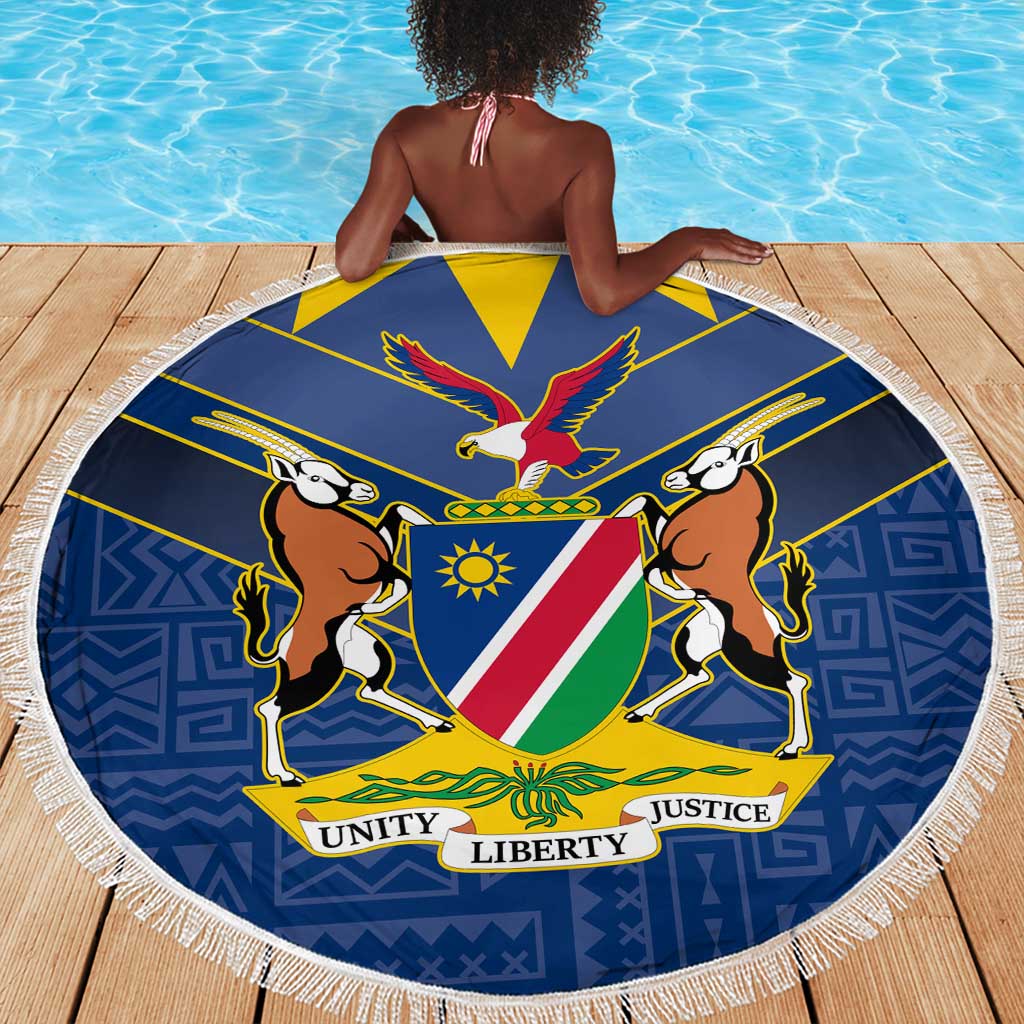 Namibia Yellow Sun Beach Blanket Sporty Style with Traditional Patterns