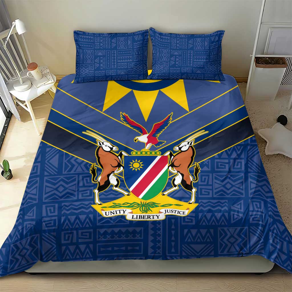 Namibia Yellow Sun Bedding Set Sporty Style with Traditional Patterns