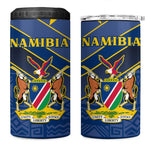 Namibia Yellow Sun 4 in 1 Can Cooler Tumbler Sporty Style with Traditional Patterns