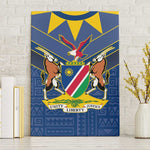 Namibia Yellow Sun Canvas Wall Art Sporty Style with Traditional Patterns