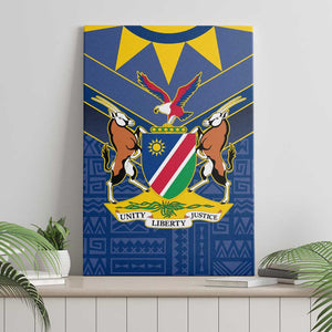 Namibia Yellow Sun Canvas Wall Art Sporty Style with Traditional Patterns