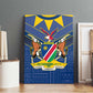 Namibia Yellow Sun Canvas Wall Art Sporty Style with Traditional Patterns