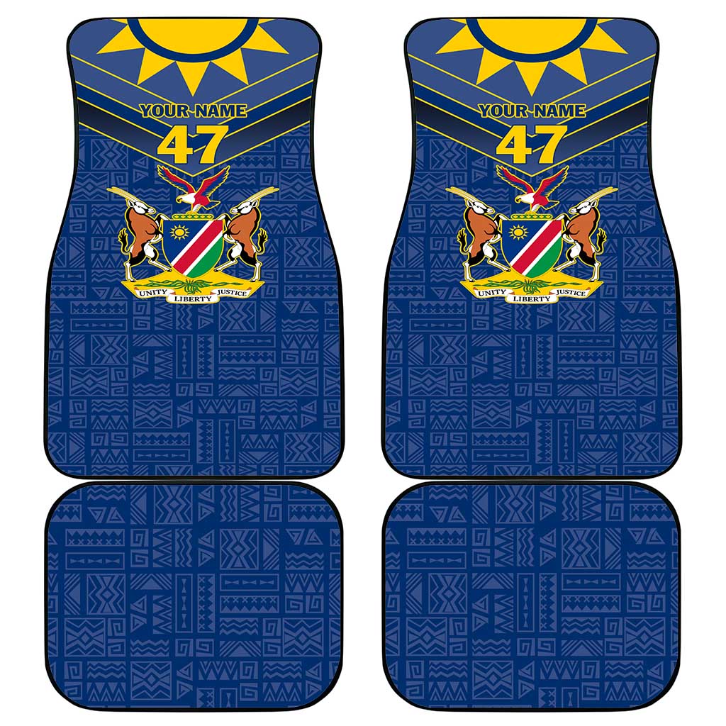 Namibia Yellow Sun Car Mats Sporty Style with Traditional Patterns