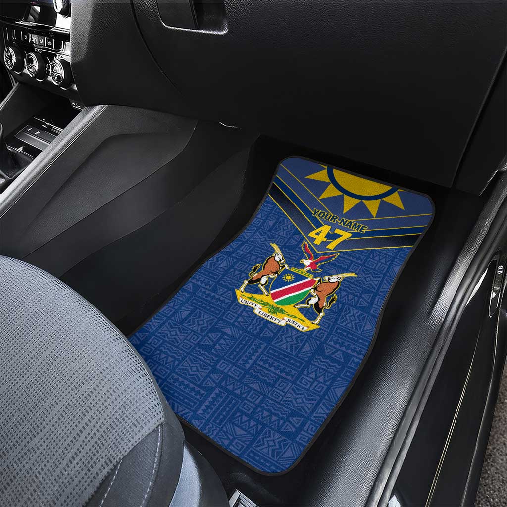 Namibia Yellow Sun Car Mats Sporty Style with Traditional Patterns