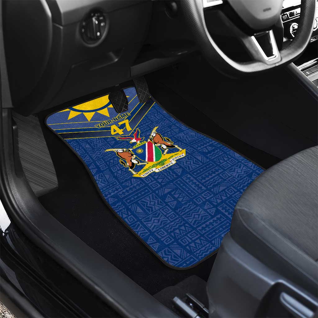 Namibia Yellow Sun Car Mats Sporty Style with Traditional Patterns