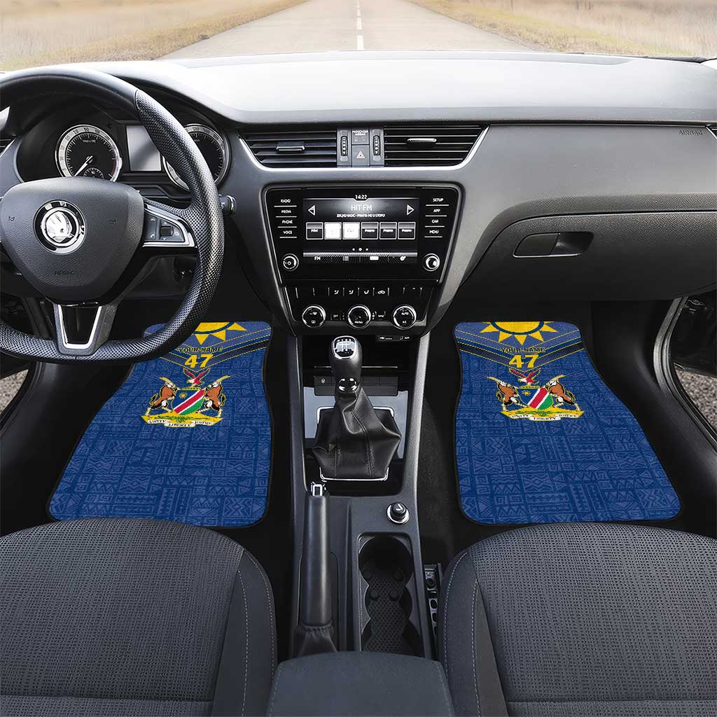 Namibia Yellow Sun Car Mats Sporty Style with Traditional Patterns