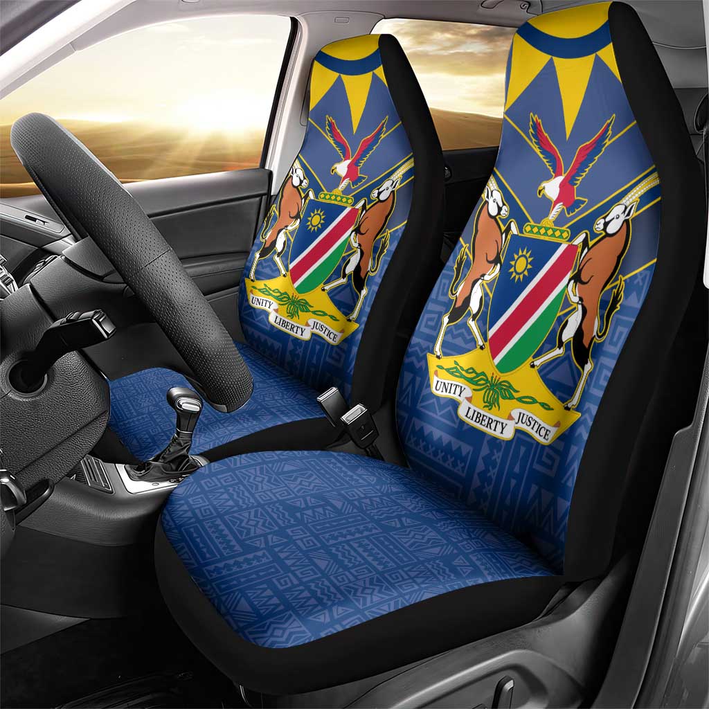 Namibia Yellow Sun Car Seat Cover Sporty Style with Traditional Patterns