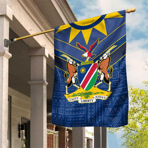 Namibia Yellow Sun Garden Flag Sporty Style with Traditional Patterns