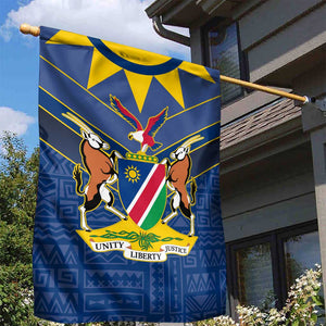 Namibia Yellow Sun Garden Flag Sporty Style with Traditional Patterns